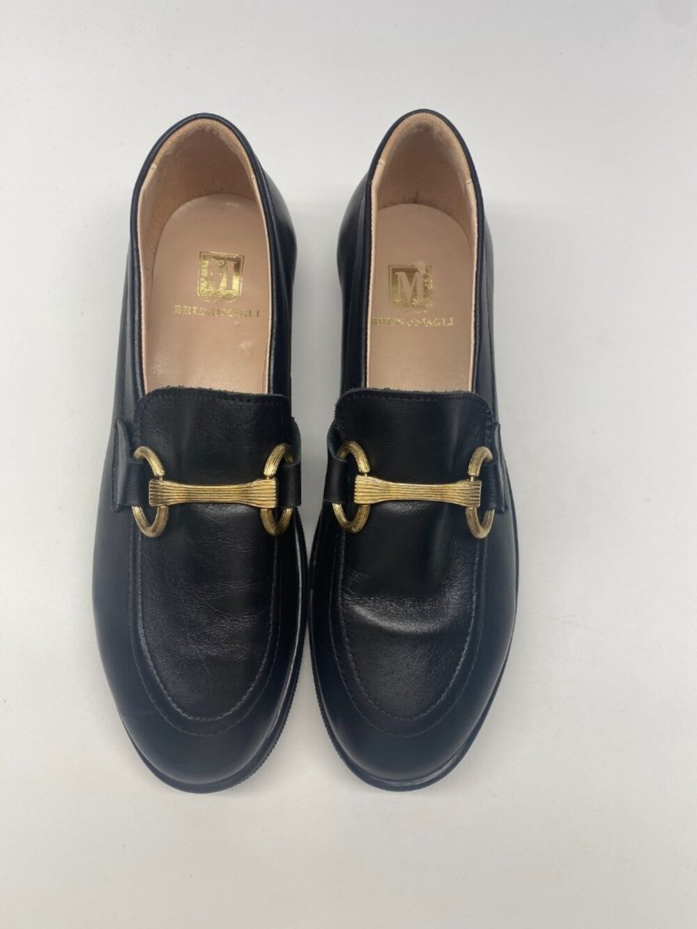 Bruno Magli Womens Nerano Black Leather Loafer Flat Sz 6